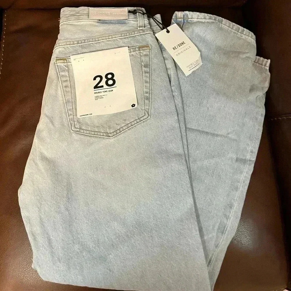 NWT RE/DONE REDONE ORIGINALS 90s Double Yoke Jean Light Breakdown Blue 28 - Picture 7 of 11